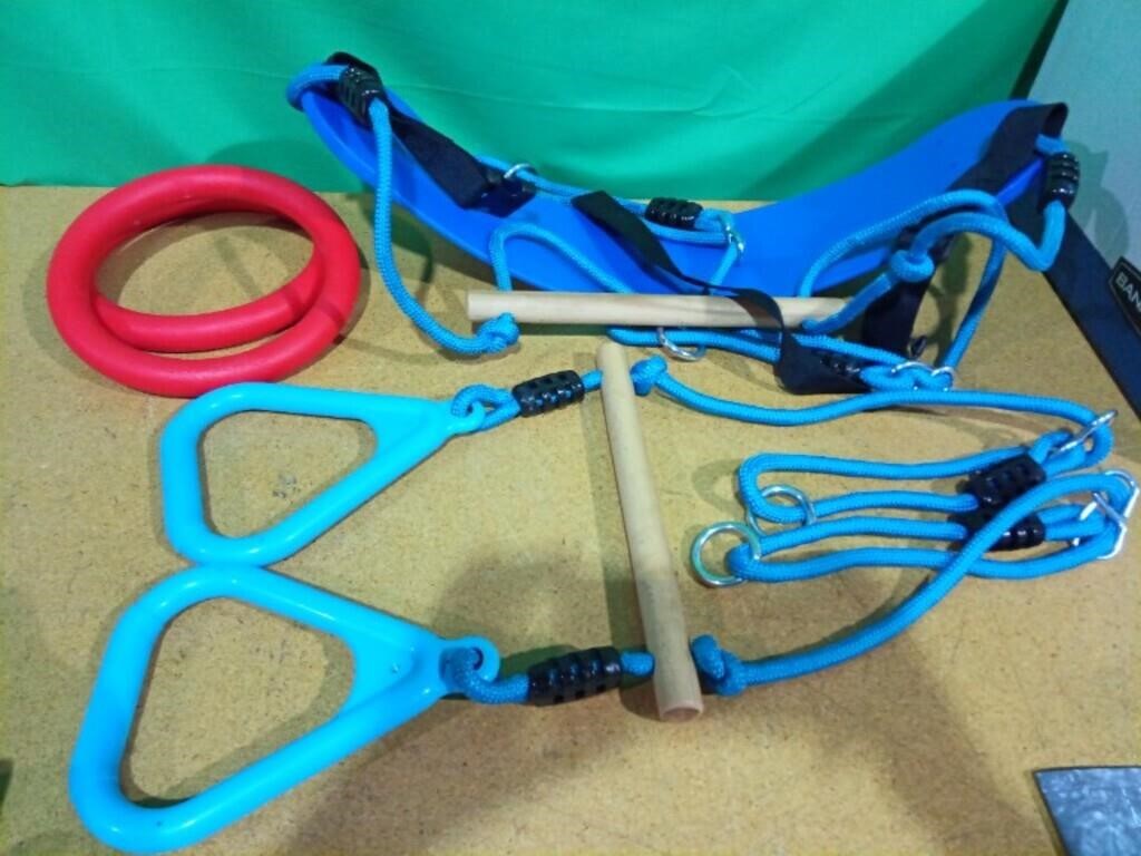 Gymnastic Rings, Dripe x Obstacle Course for Kids. 60ft Rope With Ratchets, Trapeze Swing