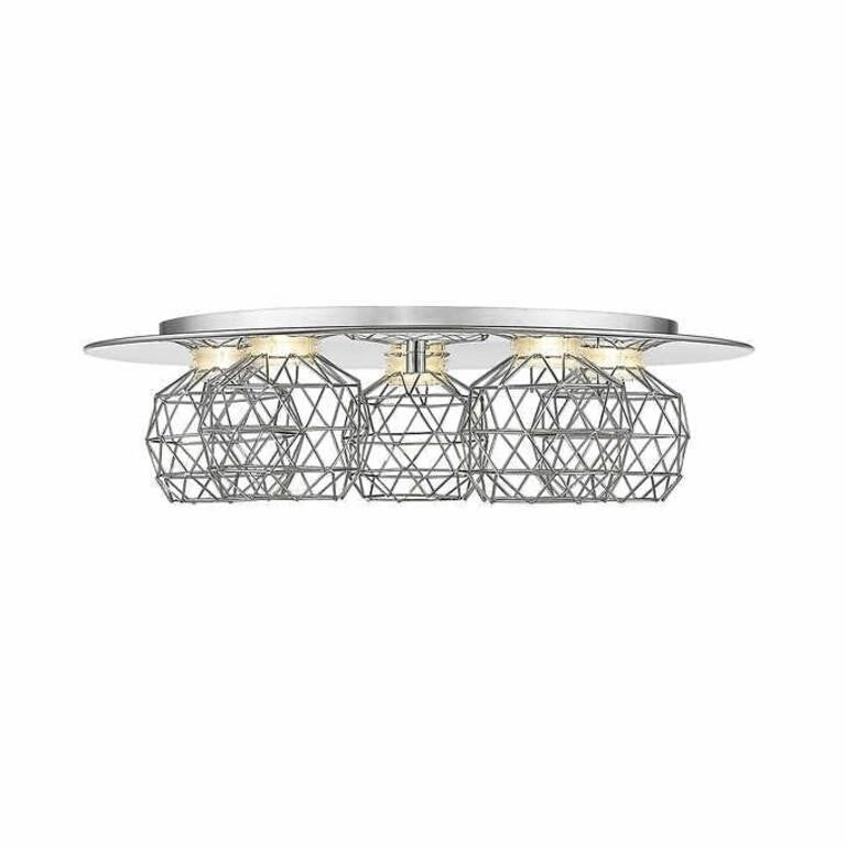 OVE Geo Chrome 5-light LED Flush Mount Ceiling Fixture