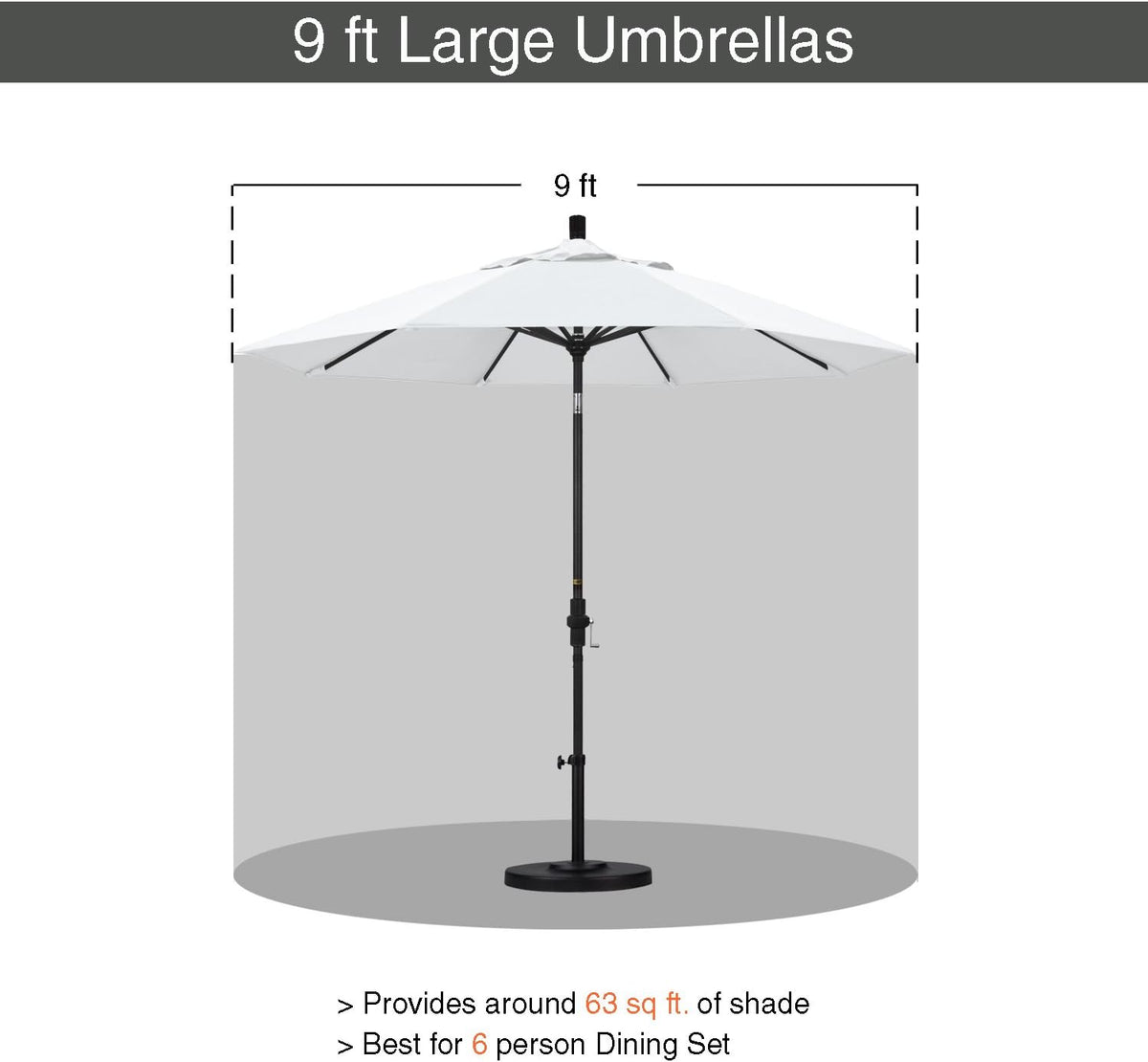 California Umbrella GSCU908170-F04 9-Feet, WHITE