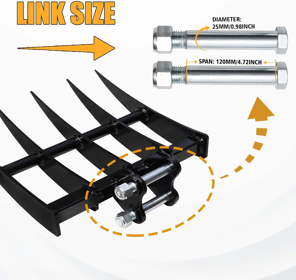 Mini Excavator Attachment Ripper, Suitable for 0.8-1.8 Tons Small Excavators Land Clearing