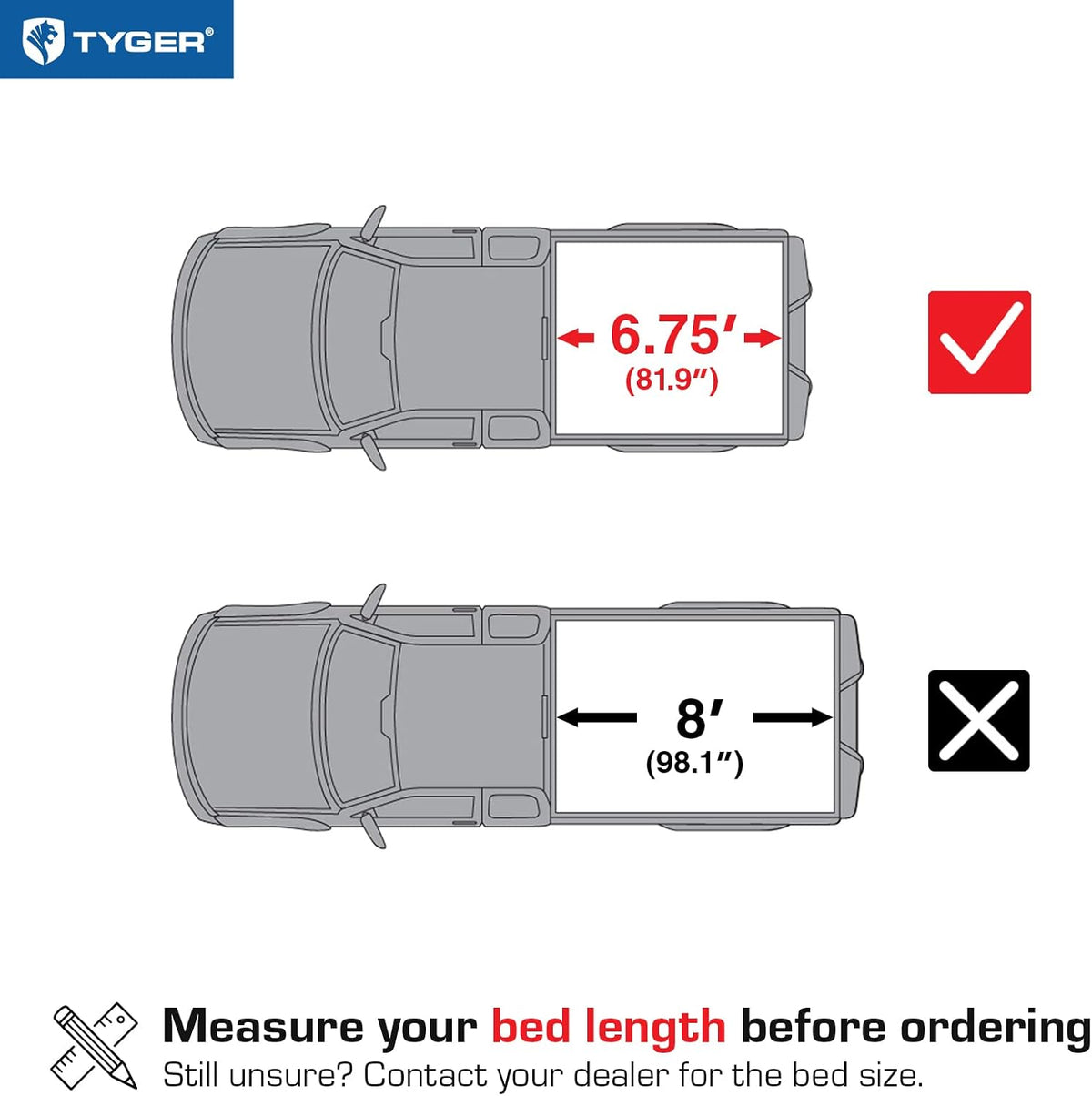 Tyger Auto TG-BC1F9127 Black 1 T1 Soft Roll Up Truck Bed Tonneau Cover,Side 6.75' Bed