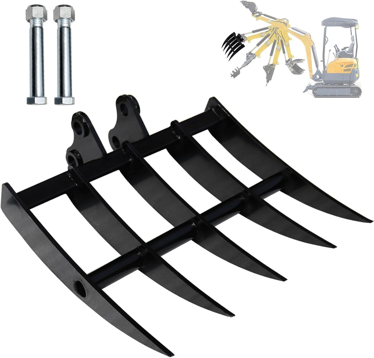 Mini Excavator Attachment Ripper, Suitable for 0.8-1.8 Tons Small Excavators Land Clearing
