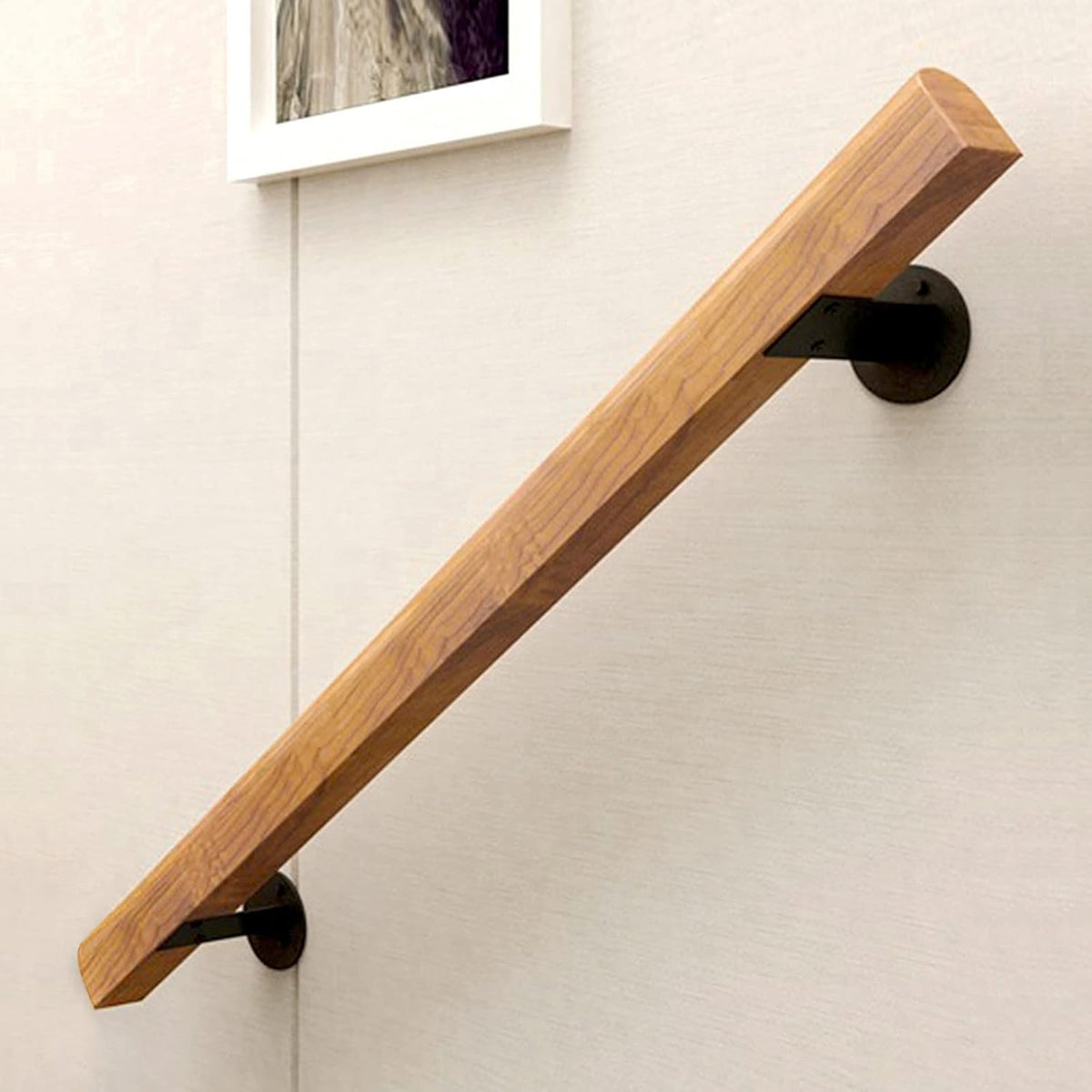 Wooden Stair Handrails, Hand Railings for Stairs Indoor Outdoor, 5FT