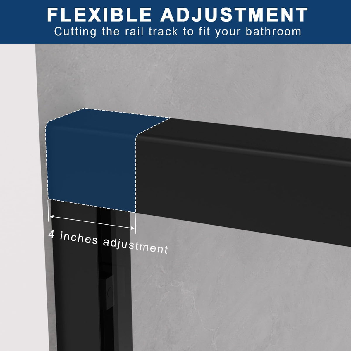 Double Sliding Shower Door Matte Black, Botwinkle 56-60" W x 58"
