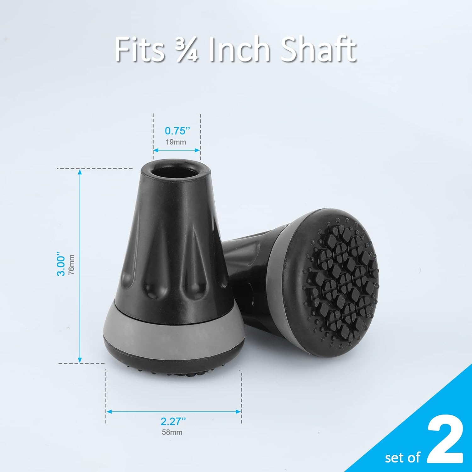 Rehand Cane Tips, Blue All Terrain Tip