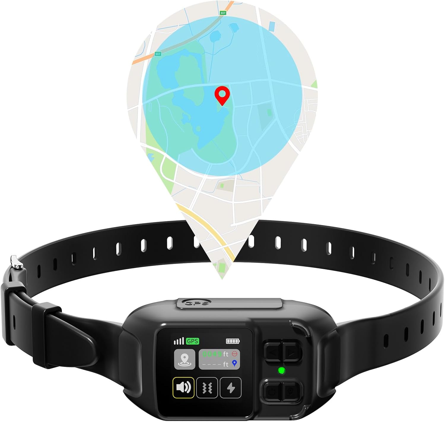 Gladsmile GPS Wireless Dog Fence, Black Neck Size 10" - 28"