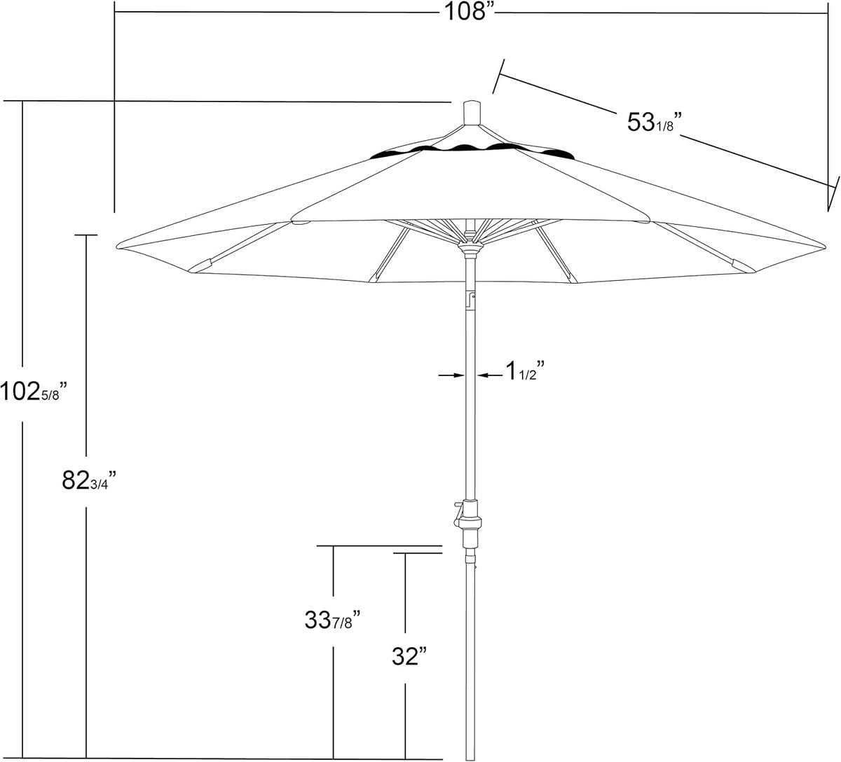 California Umbrella GSCU908170-F04 9-Feet, WHITE