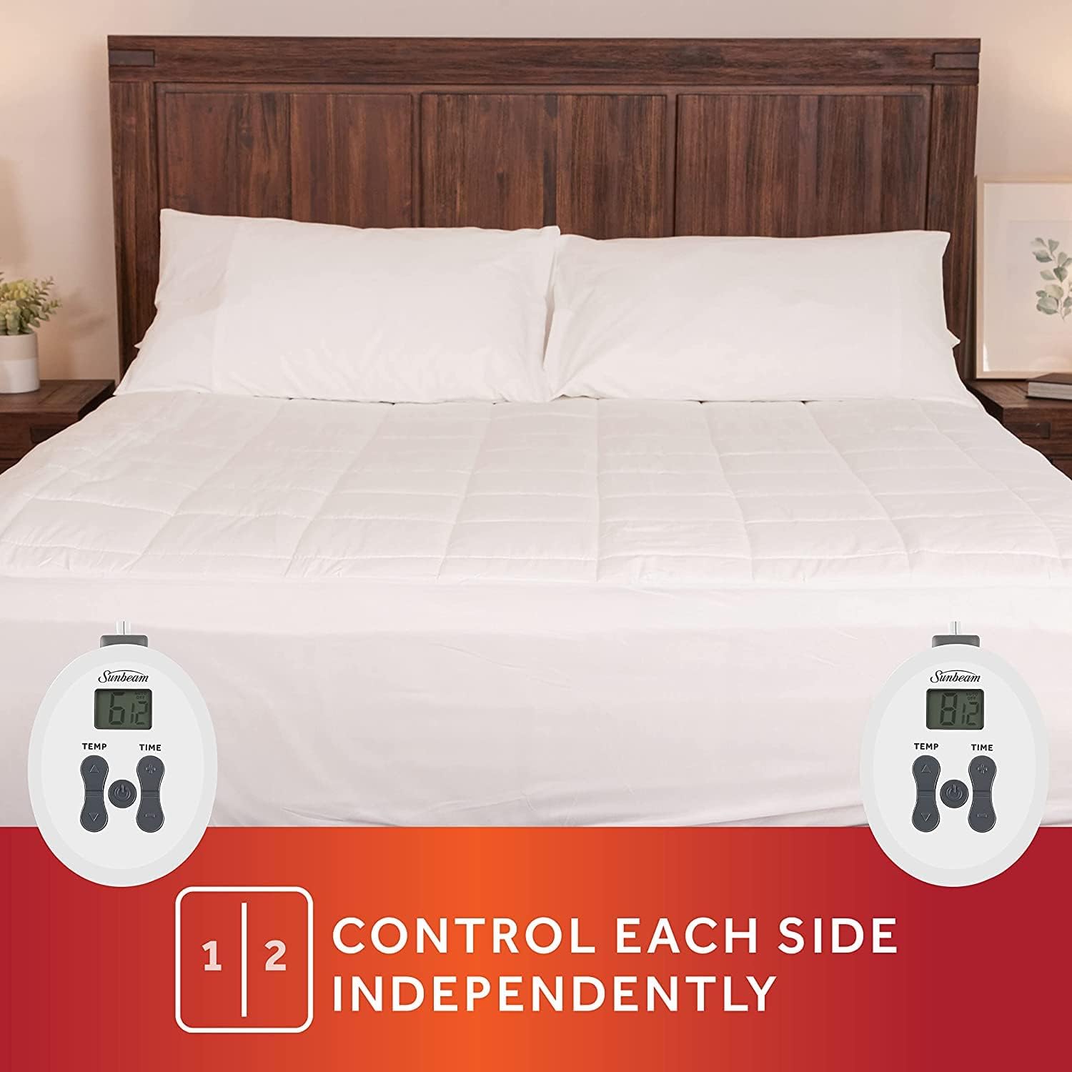 Sunbeam Heated Mattress Pad Quilted 10 Heat Settings