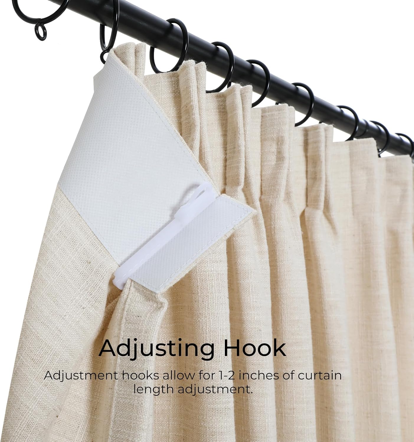 TWOPAGES 52 W x 108 L inch Pinch Pleat Unlined Light, Ivory White