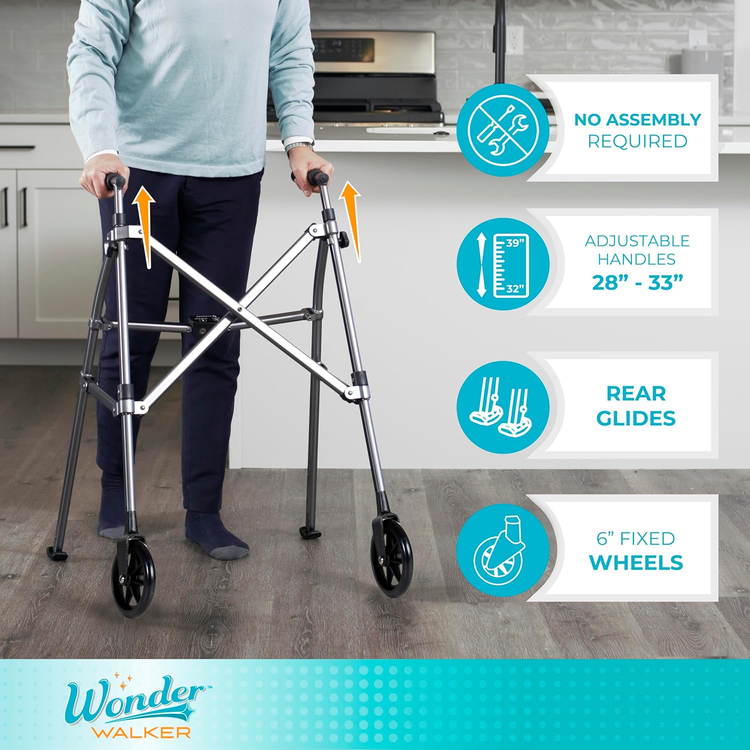 Able Life Space Saver Walker Short, Cobalt Blue