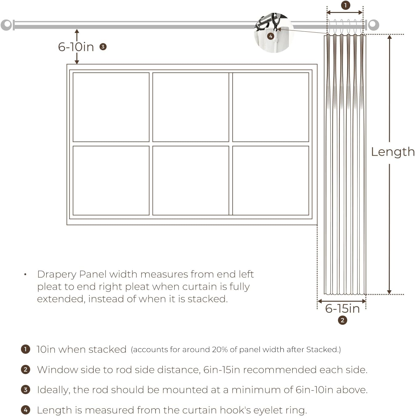 TWOPAGES 52 W x 108 L inch Pinch Pleat Unlined Light, Ivory White