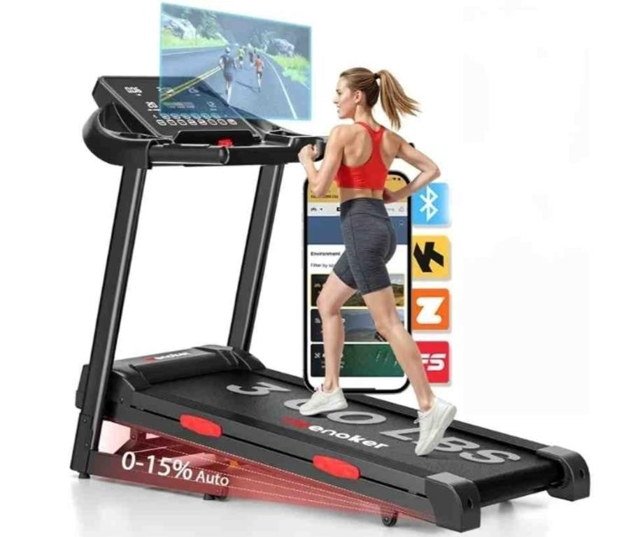 WENOKER Treadmills with 15% Auto Incline Folding Treadmill Walking Pad, 8.7 MPH, 300 lbs
