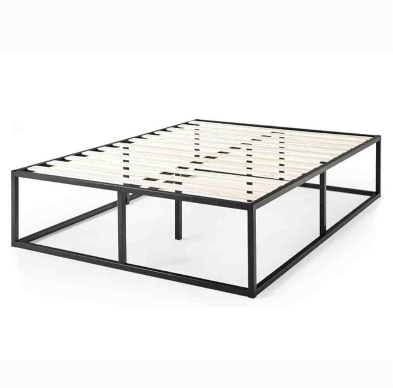 Zinus Bed Frame Joseph 18 inch Metal Bed Frame with Wood Slat Support, King Size, Black