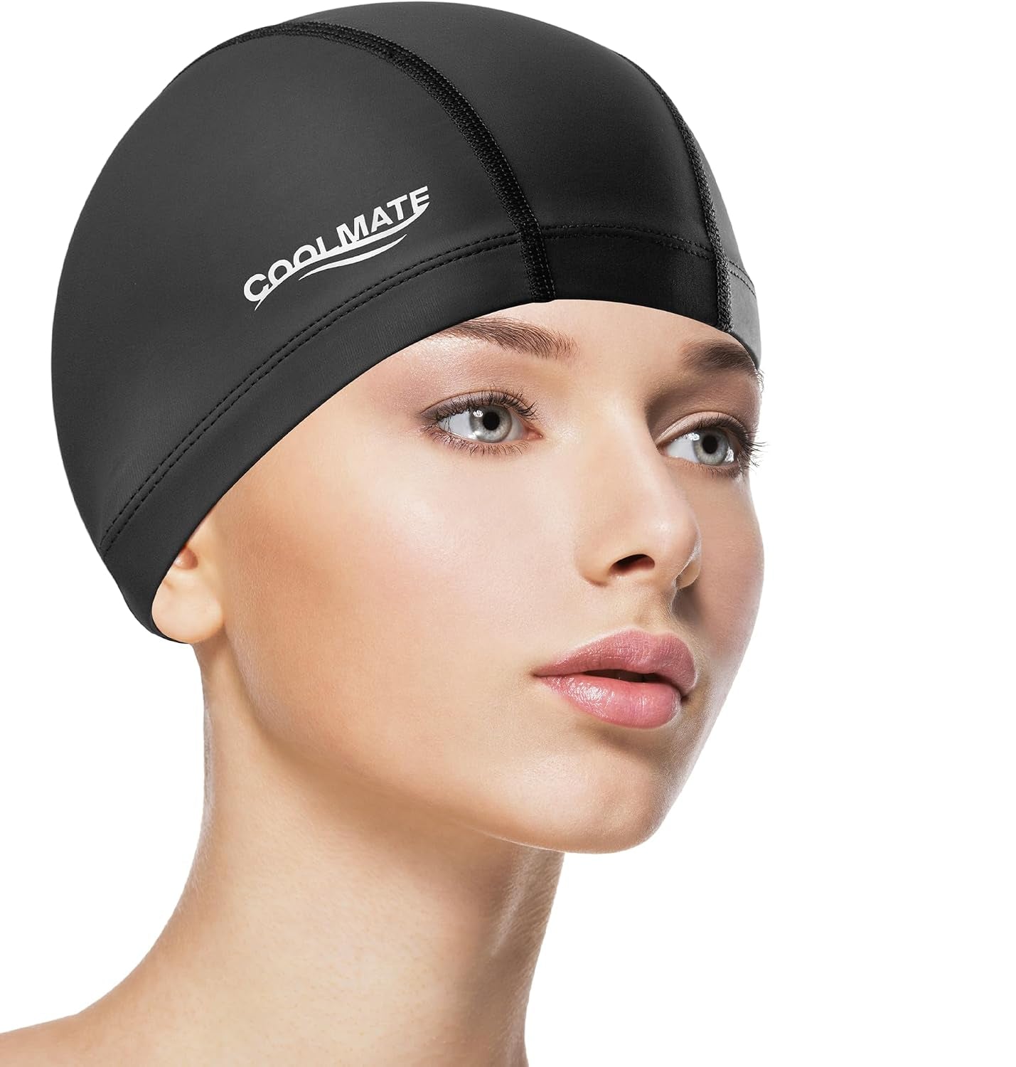 COOLMATE Fabric Swim Cap, BLACK LARGE