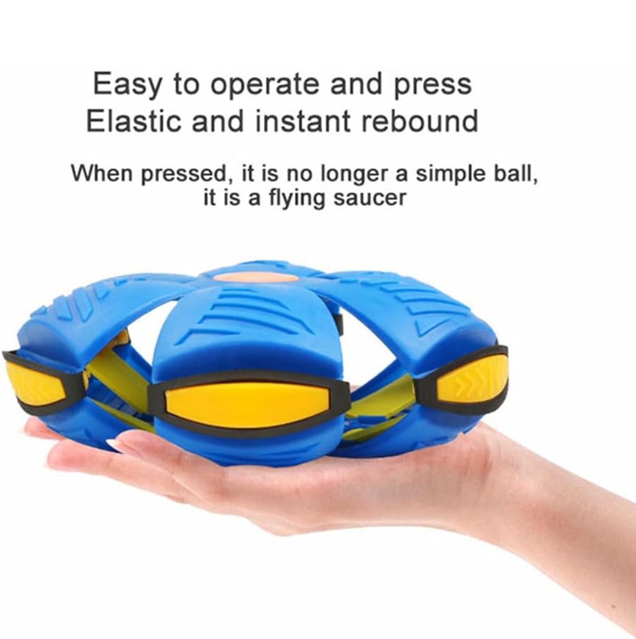 Flying Saucer Ball Dog Toy, Dog Disc Toy Creative Decompression Pop Up Ball Toy, Flying Disc Turns Into A Ball,Blue-1PC