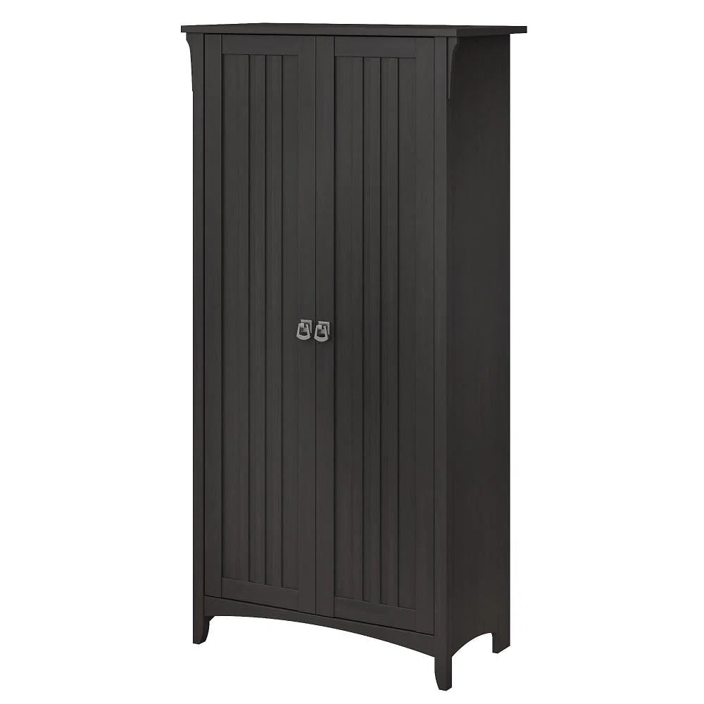 Bush Home Salinas Tall Storage Cabinet with Doors in Vintage Black