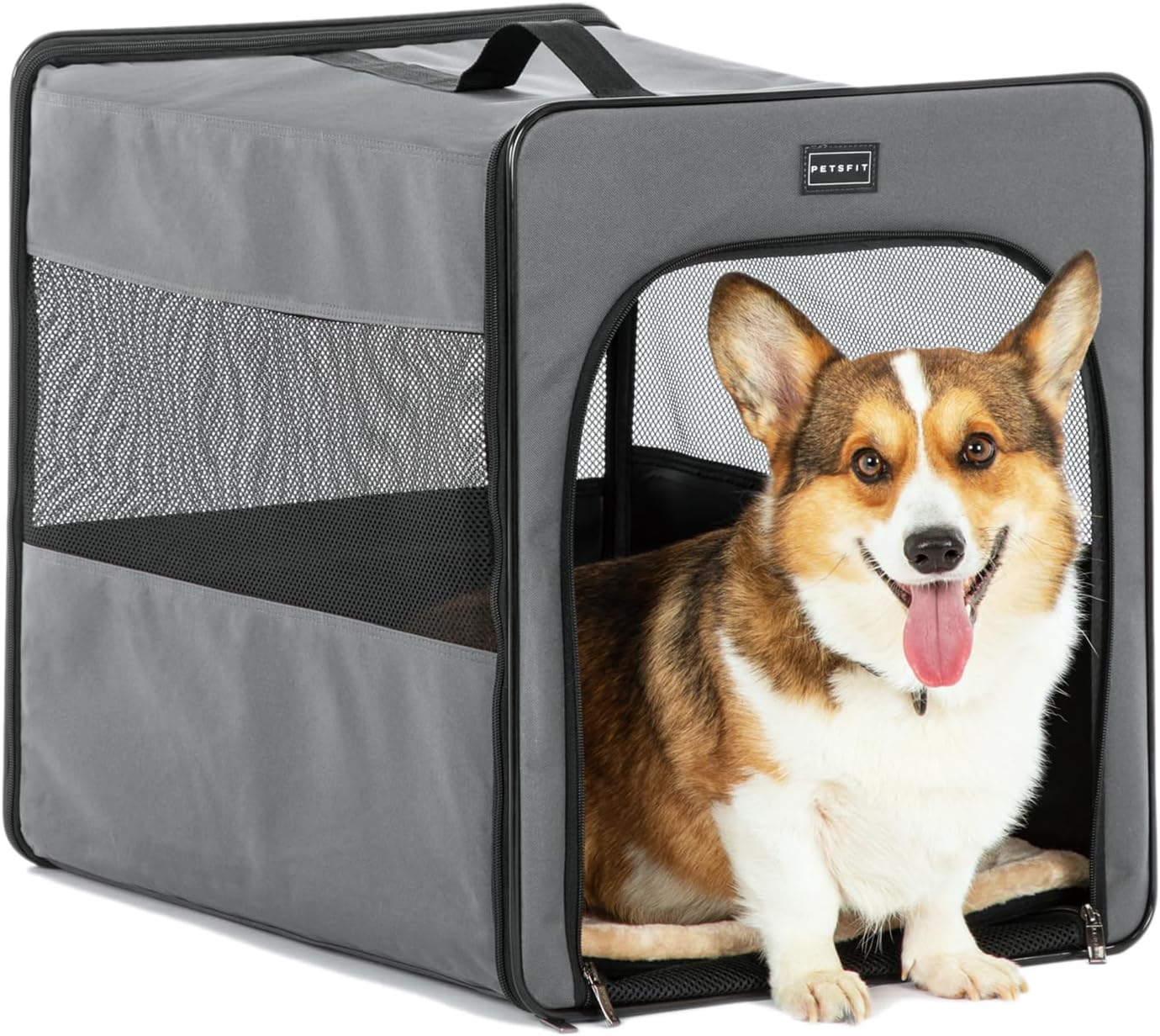 PETSFIT Portable Dog Crate, Travel Dog Crate - 24 Inch with Thicken Mat