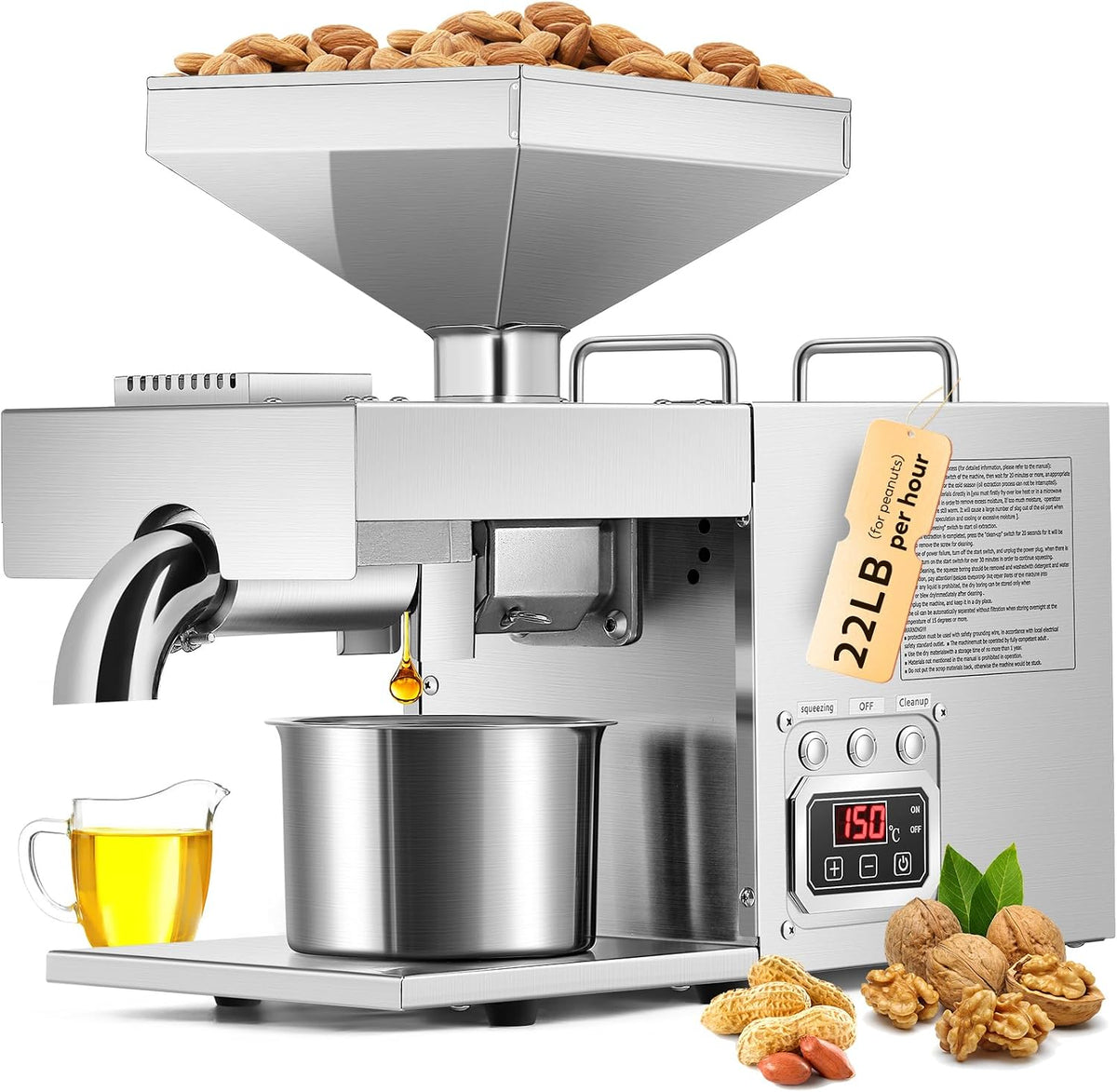 Commercial Oil Press Machine Oil Extractor Expeller. CGOLDENWALL 3000W (110V, US Plug)