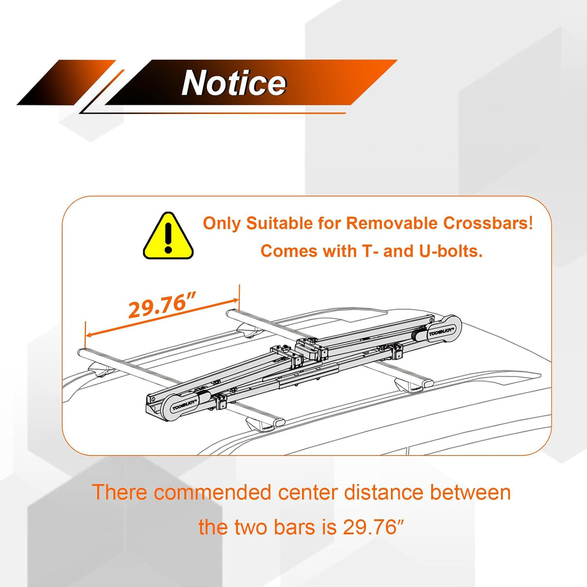 Roof Mount Bicycle Car Rack, Upright 2-Bike Rooftop Mount Rack, TOOENJOY