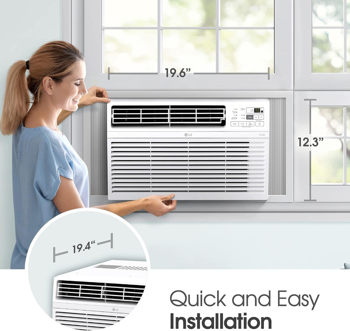 Window Air Conditioners [2023] Remote Control, LG 10000 BTU. White LW1017ERSM1
