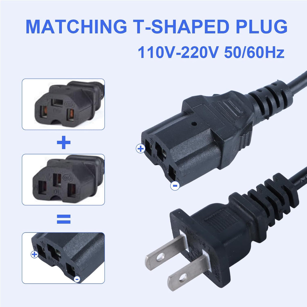 48V20AH Lead Acid Battery Charger Input AC110V-220V Auto Shut Off 3 Holes Plug