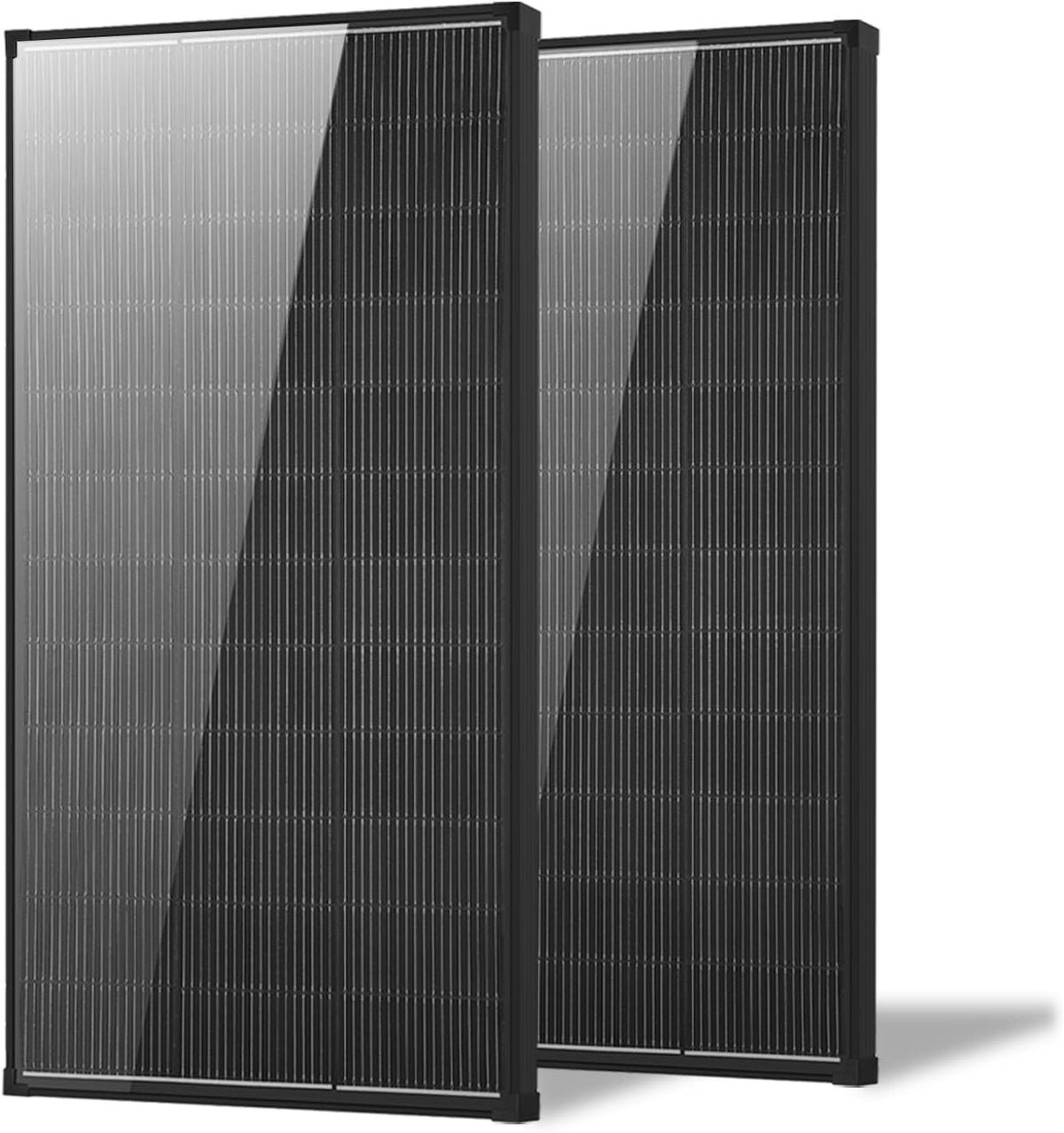 AeternaSol 12V 25% Efficiency 200W Solar Panel for Rooftop, 2Pcs Black