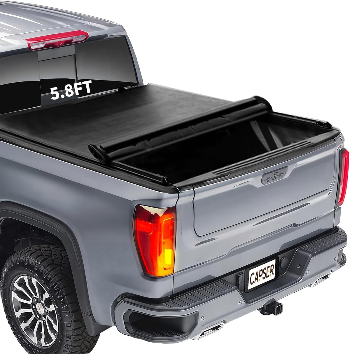 Soft Roll Up Tonneau Cover Compatible with 2019-2026 Silverado/Sierra 1500 Fleetside 5.8FT Truck Bed