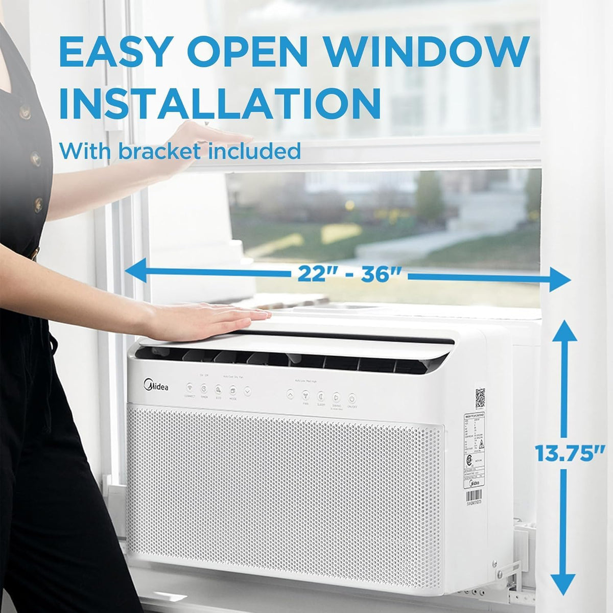 Midea 12,000 BTU U-Shaped Smart Inverter Window Air Conditioner, Cools up to 550 Sq. Ft.,