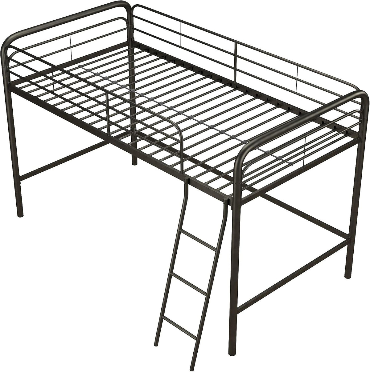 DHP Jett Junior Twin Metal Loft Bed, Black