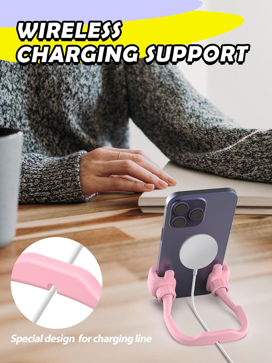 Cell Phone Stand: 2 Pack Purple and G