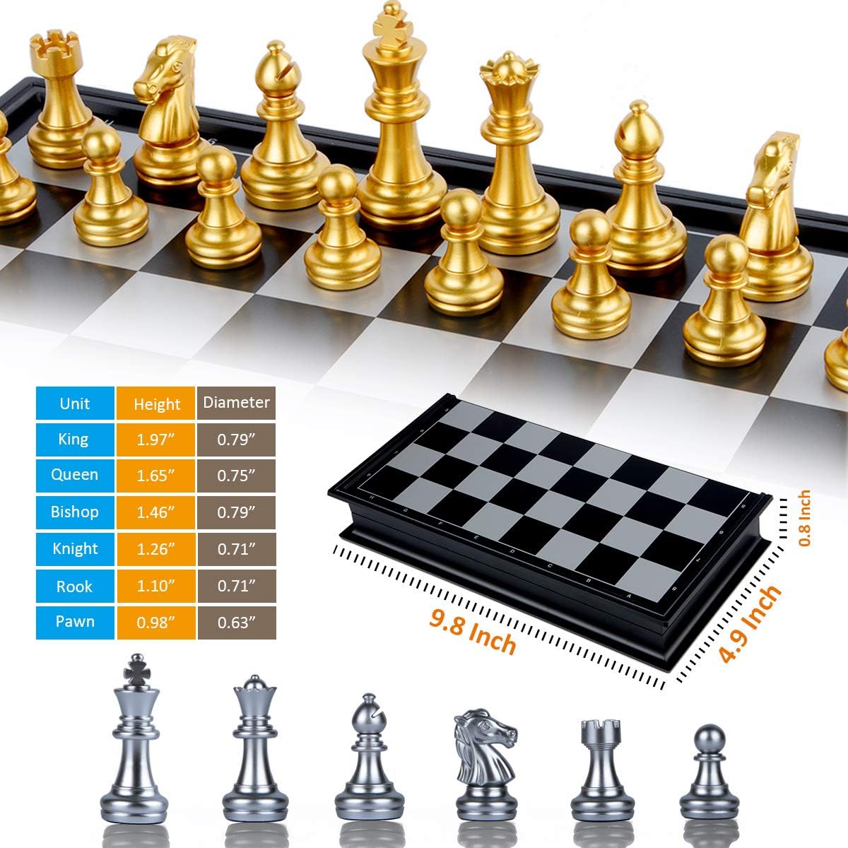 Chess Set - HoveBeaty Portable Classic Folding Travel Magnetic
