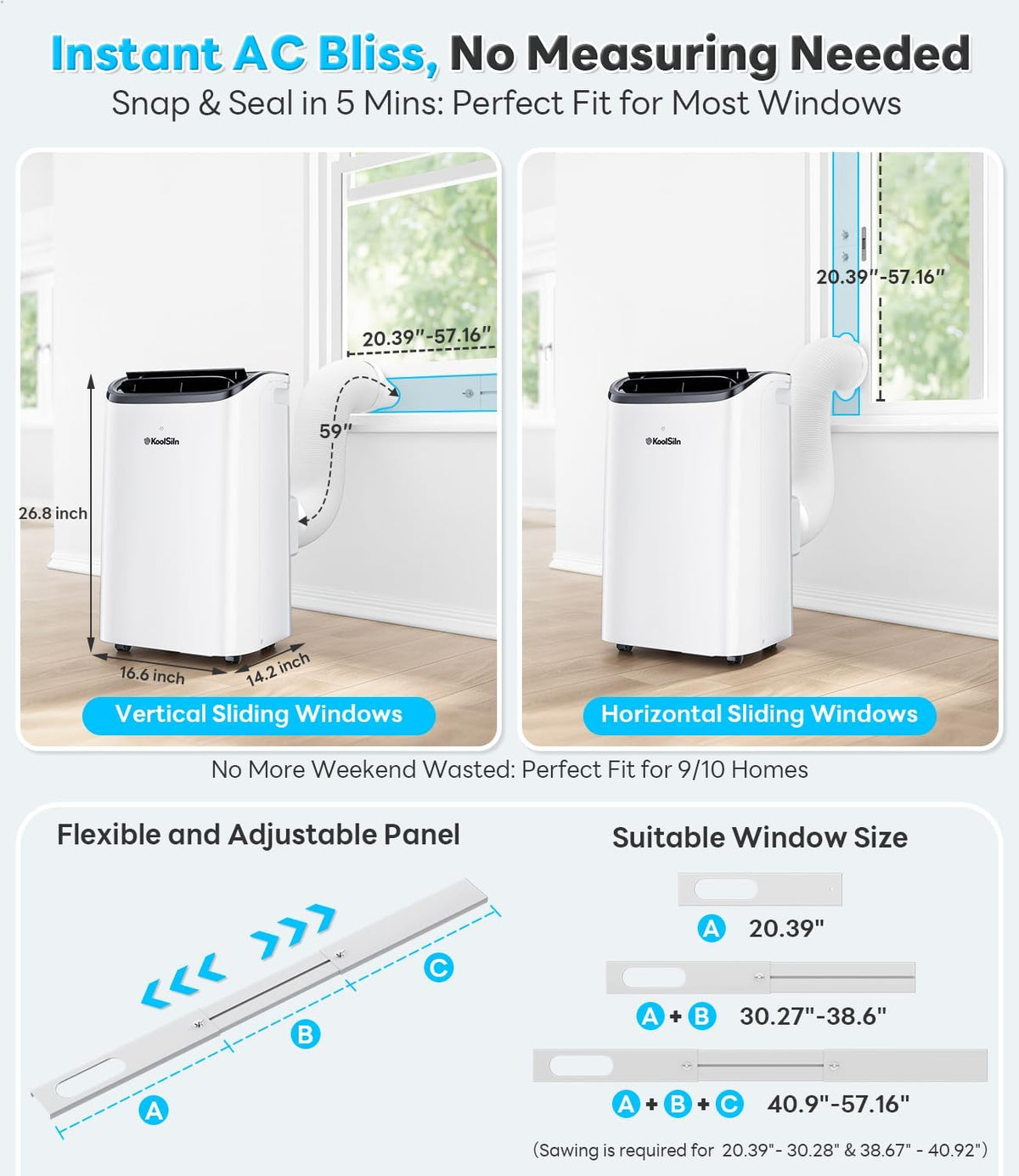 Portable Air Conditioner Cools Up to 550 Sq.Ft, 12,000 BTU WHITE