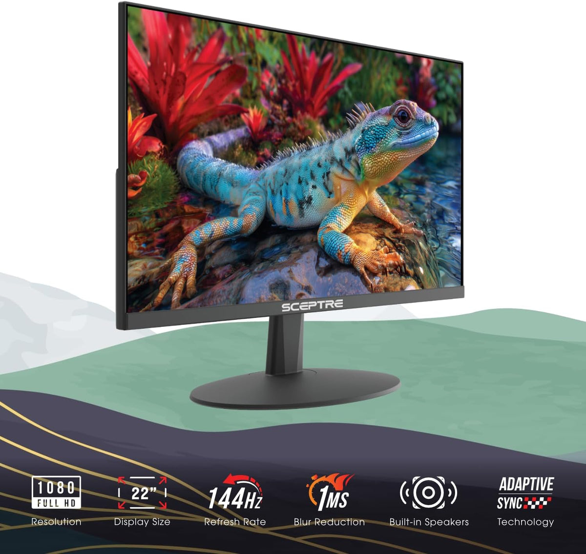 Sceptre New 22-inch Prime Monitor, Machine Black 2026 (FW144 Series)