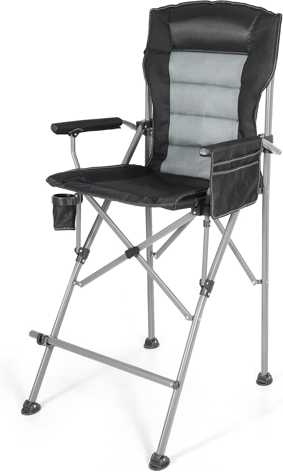 REDCAMP Oversized Tall Folding Camping Chair Heavy Duty 330lb, Black