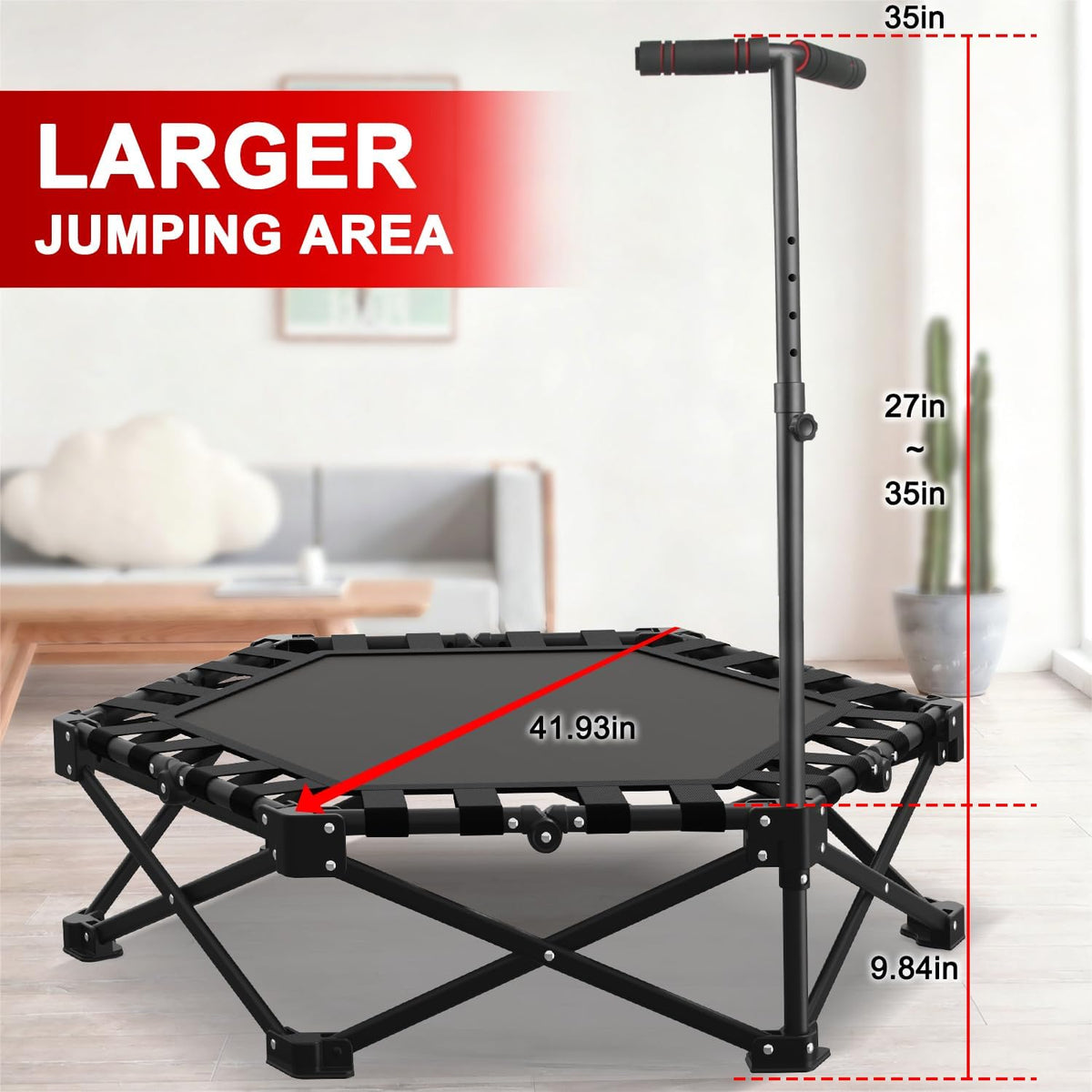Foldable Mini Trampoline — One-Step Fold & Open, 42"
