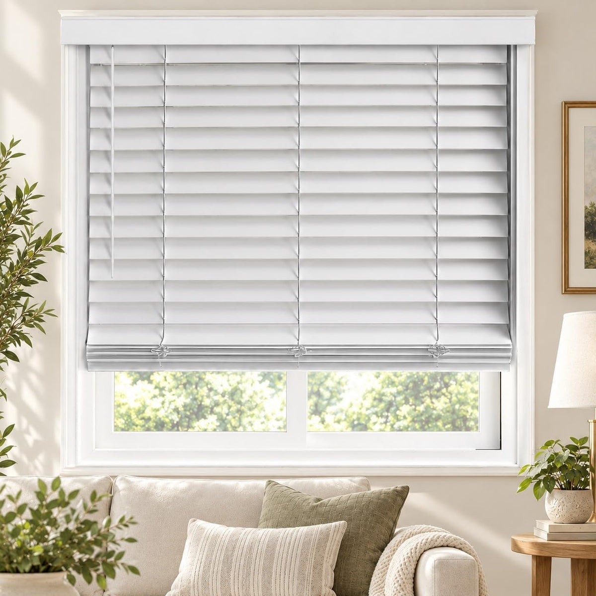 CHICOLOGY 2" Cordless Faux Wood Blinds, 60" W x 72"