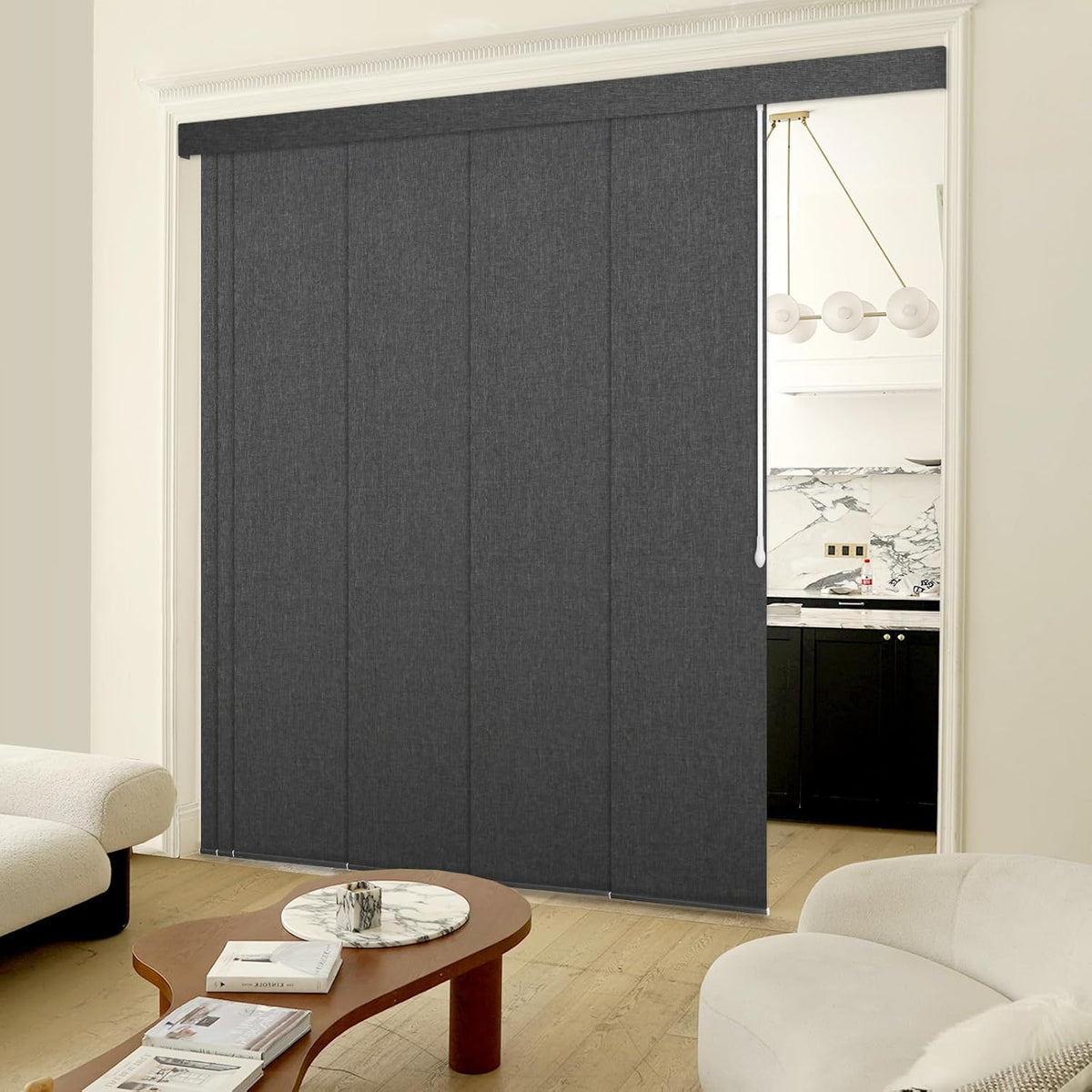 Adjustable Vertical Blinds with Valance for Sliding Glass Door