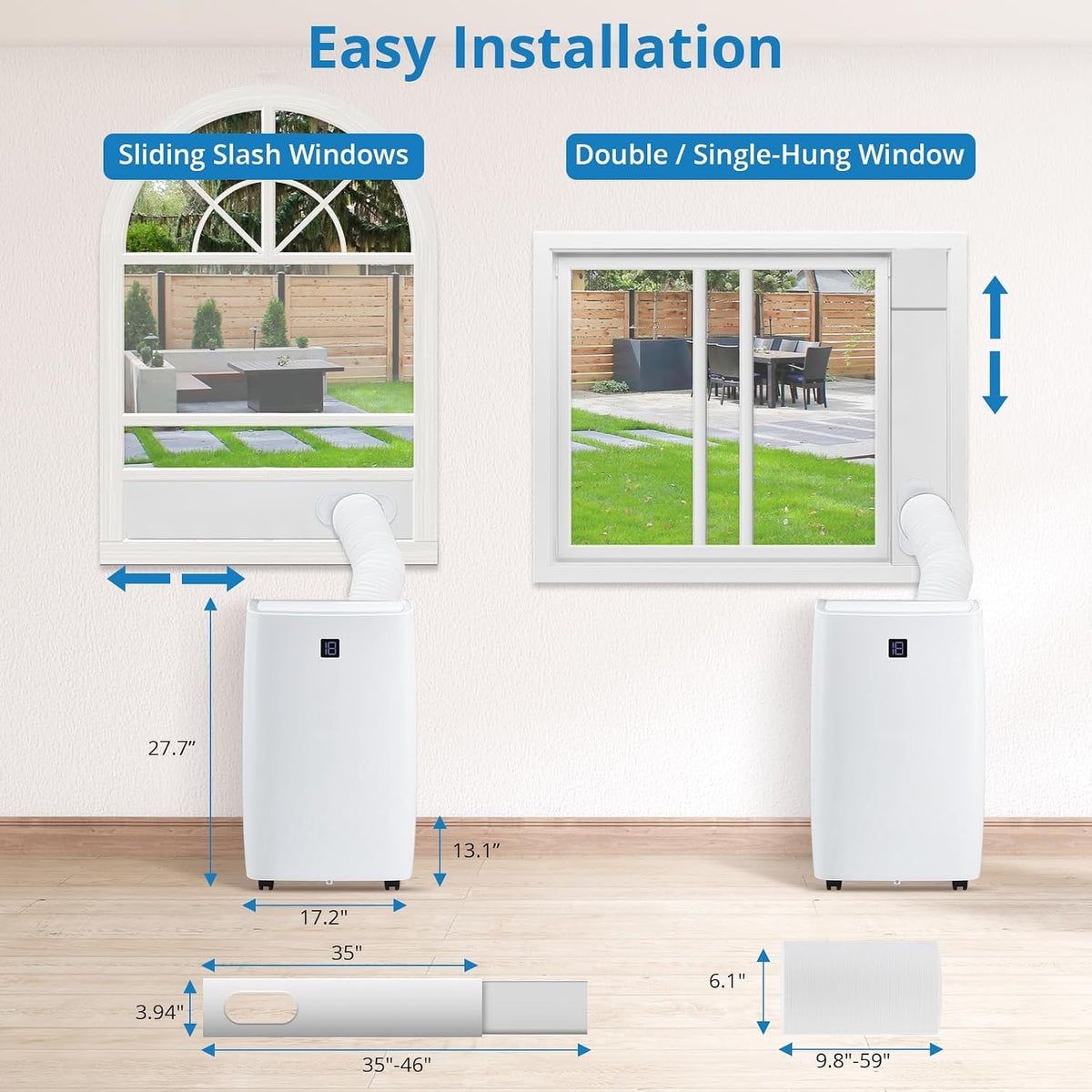 Portable Air Conditioners, Cools Up to 750 Sq.Ft, 14, 000 BTU WHITE