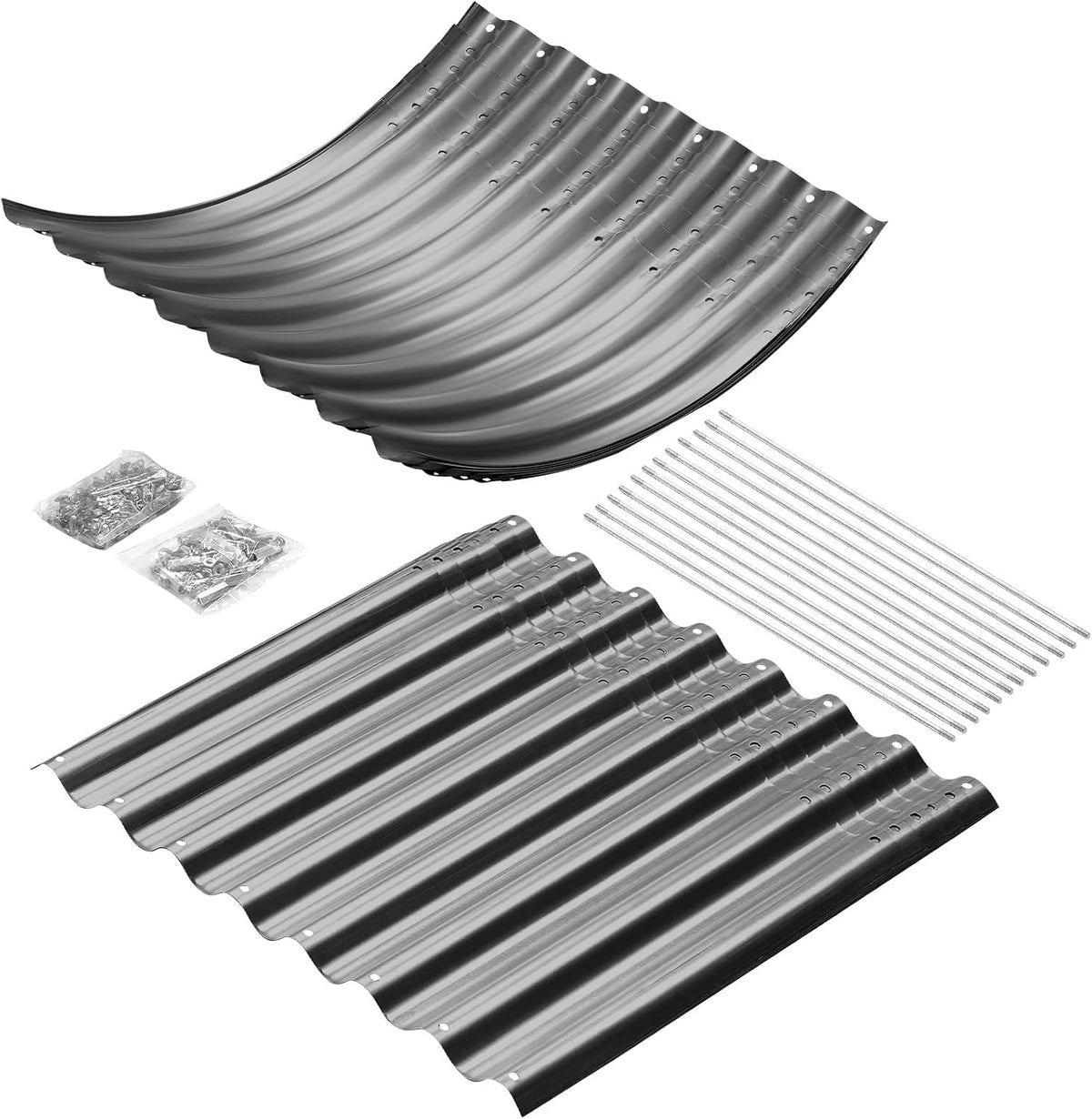 Oval Galvanized Raised Garden Beds, Large-Capacity Metal Planter Box, Land Guard 8x4x3ft