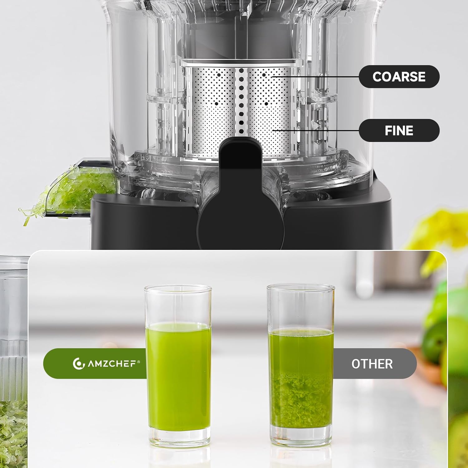 AMZCHEF Cold Press Juicer, Juicer Machines