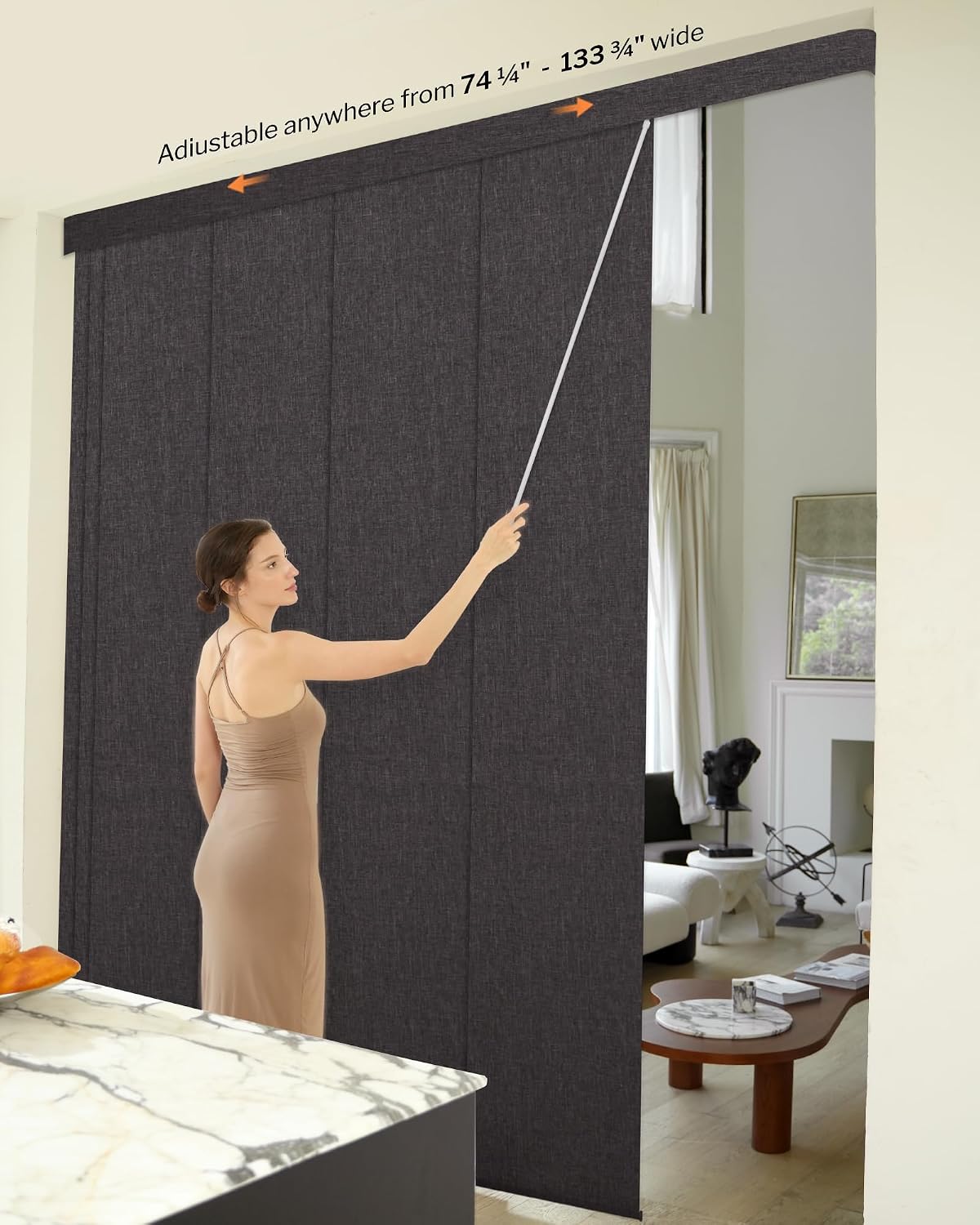Adjustable Vertical Blinds with Valance for Sliding Glass Door