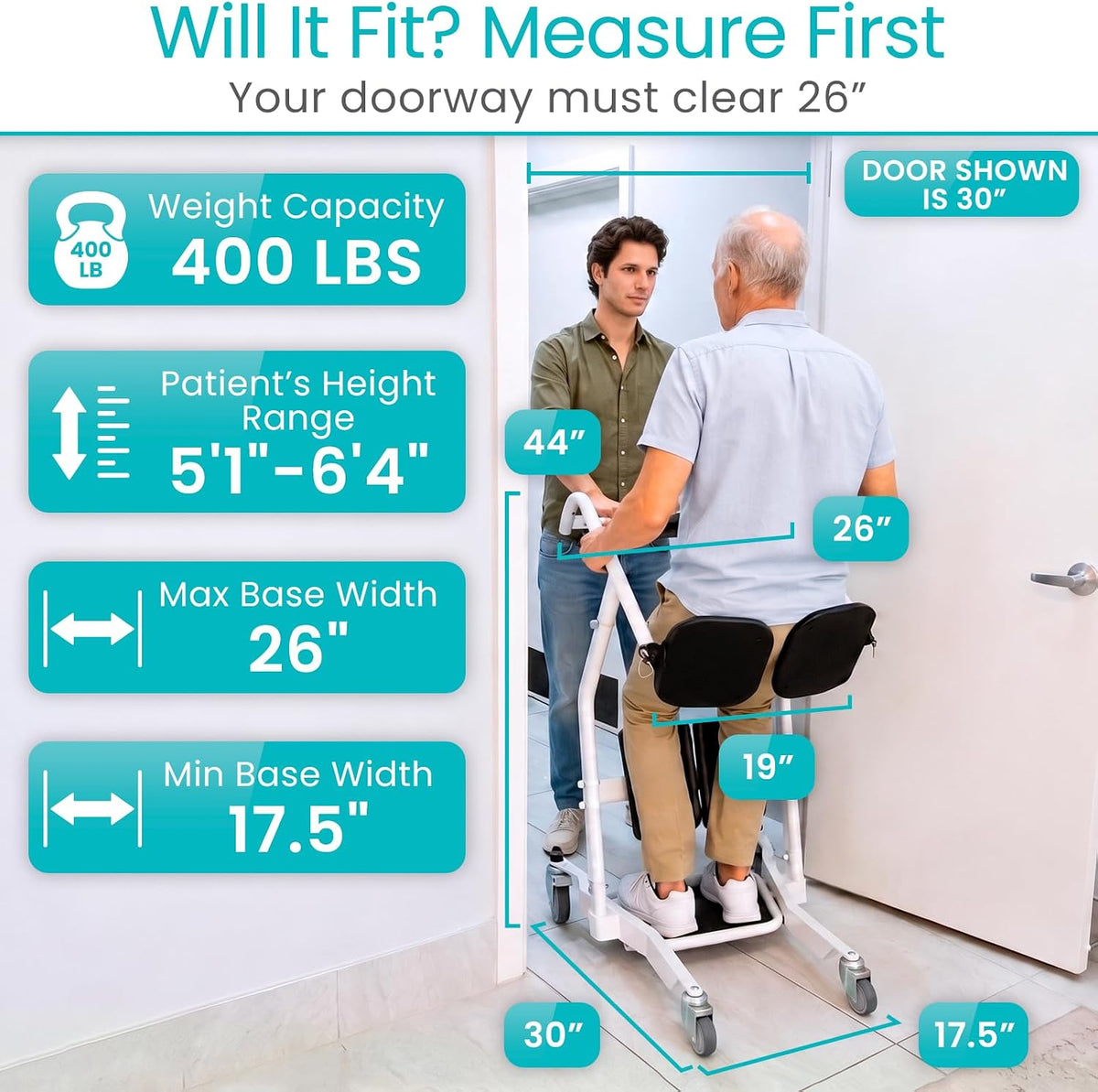 Vive Mobility Sit to Stand Patient Lift for Handicapped - Stand Assist Lift.