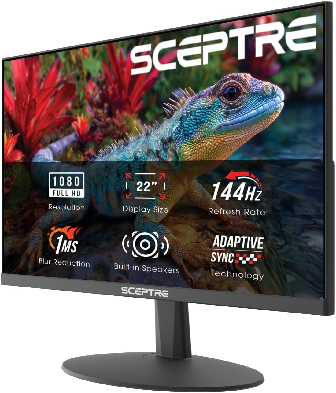 Sceptre New 22-inch Prime Monitor, Machine Black 2026 (FW144 Series)