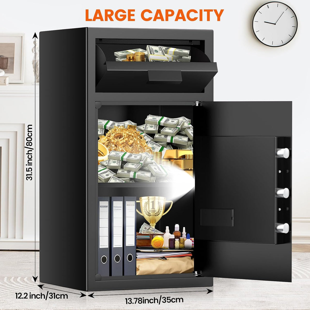 7.5 Cu ft Extra Large Drop Safe Box for Business