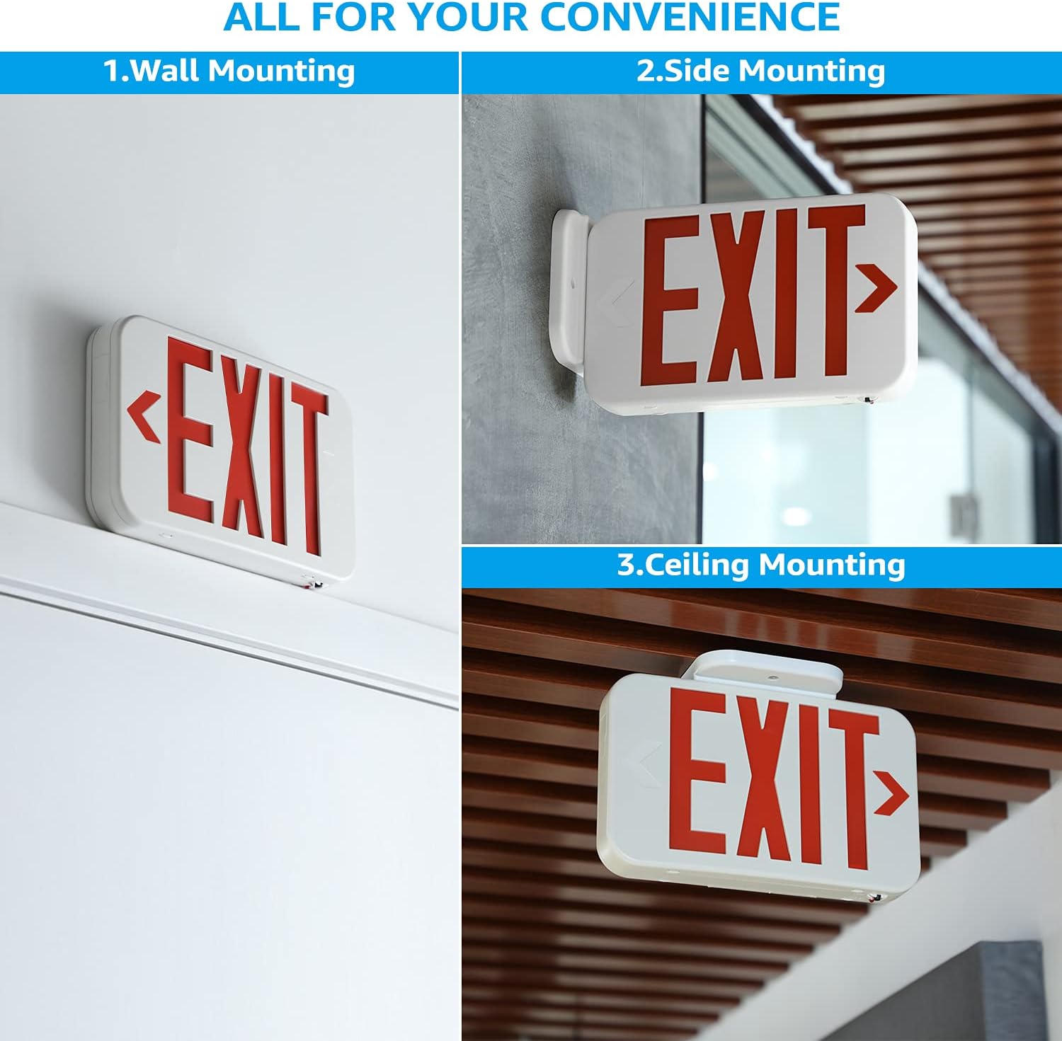 Sunco Lighting LED Exit Sign (Red)