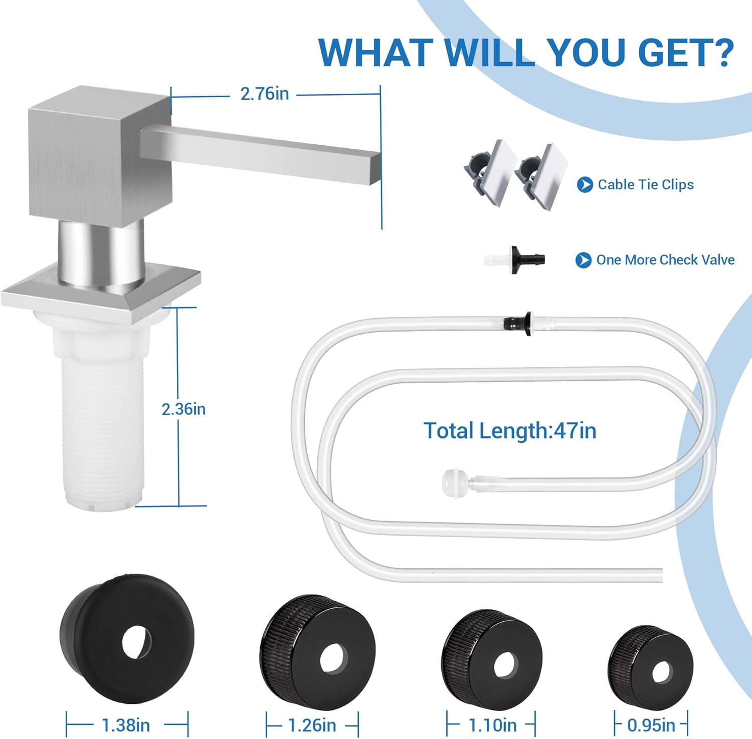 Yofidra Soap Dispenser for Kitchen Sink, Kitchen Soap Dispenser Black Square