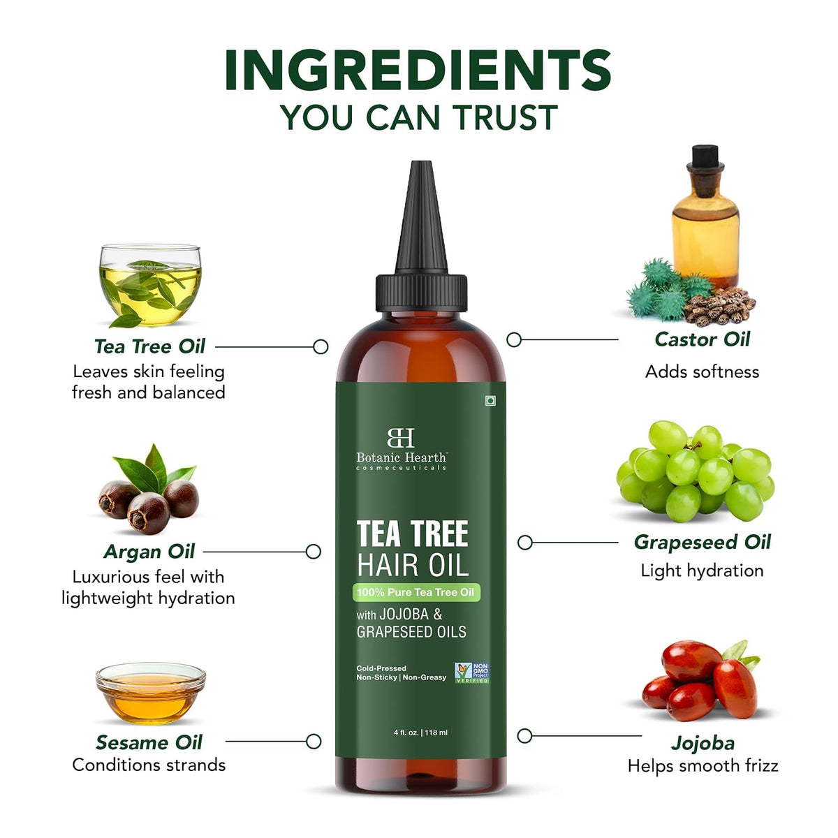 Botanic Hearth 100% Pure Tea Tree Hair Oil For Hair Growth