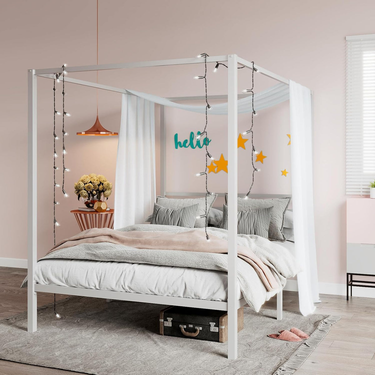 Bed Frame Full Size/Mattress, WHITHE