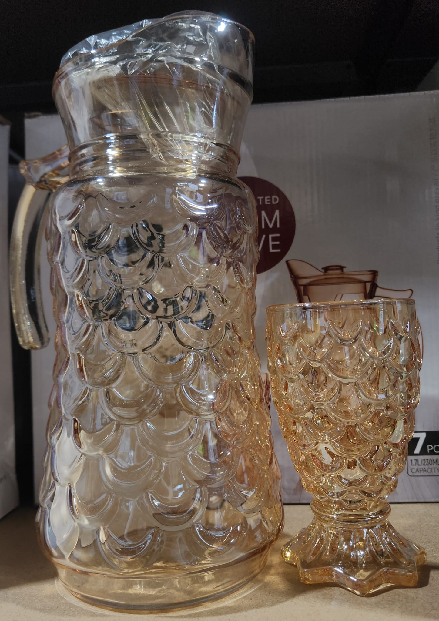 AMBER GLASS DELI GLASS SET 7PCS 230ML