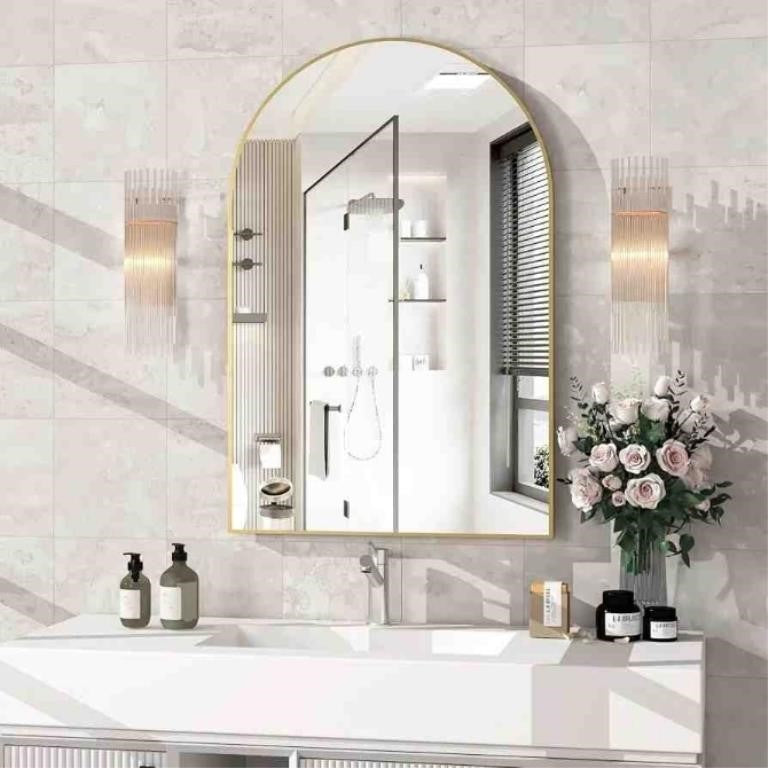NEUWEABY Arched Wall Mirror for Bathroom, 30"x40"